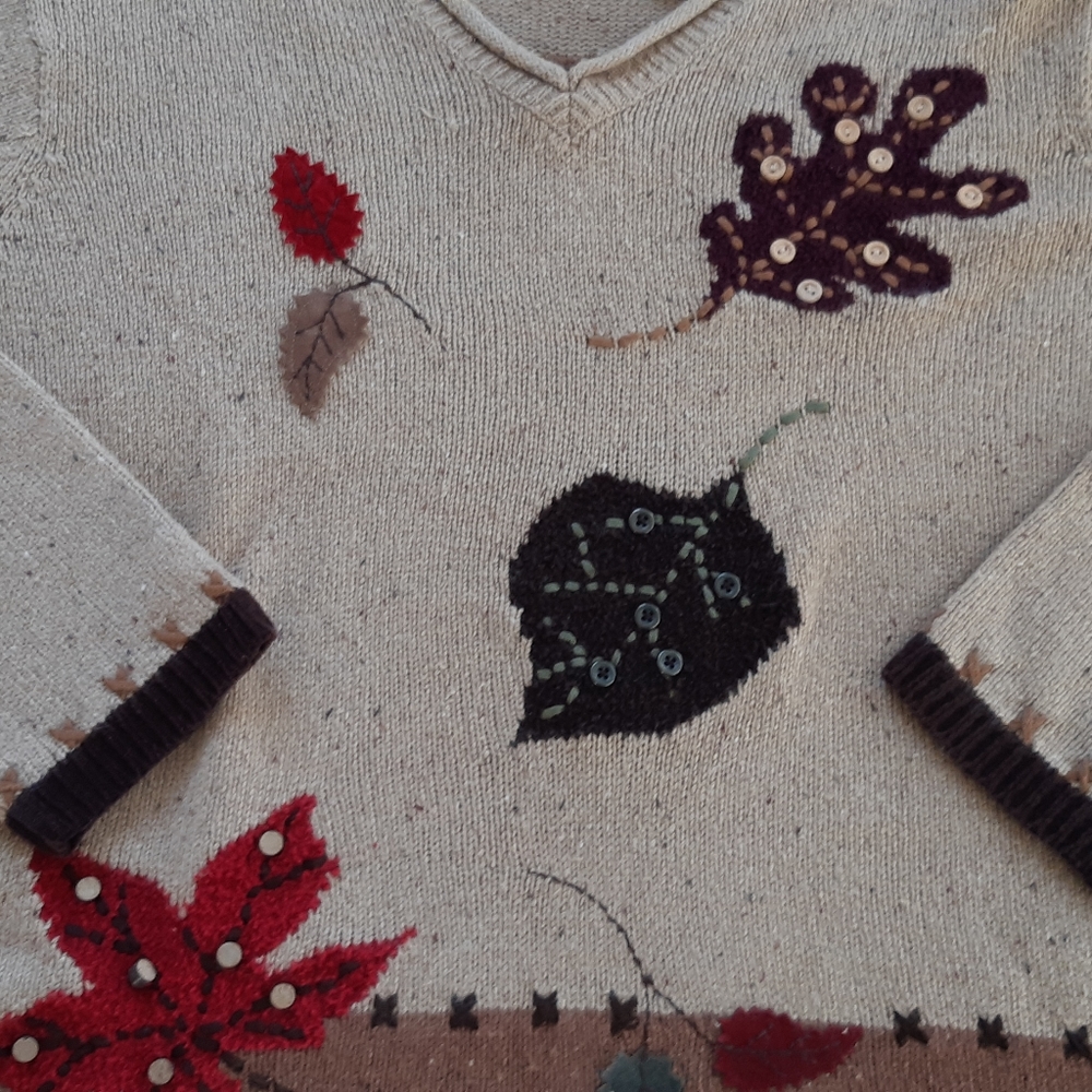 ⭐CRAZY HORSE LIZ CLAIBORNE fall knitted sweater XL